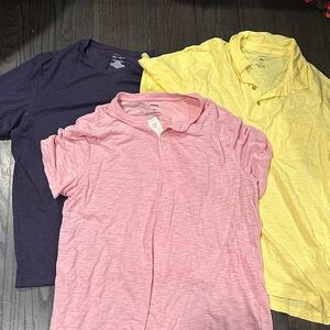 Sonoma Men's Polo Shirt Trio - Pink, Yellow, Navy